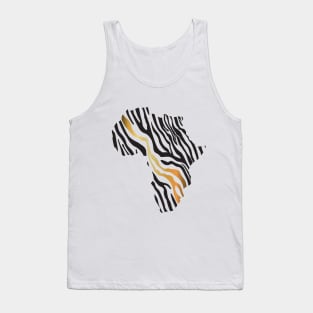 Africa Map Afrocentric Zebra Animal Print Tank Top